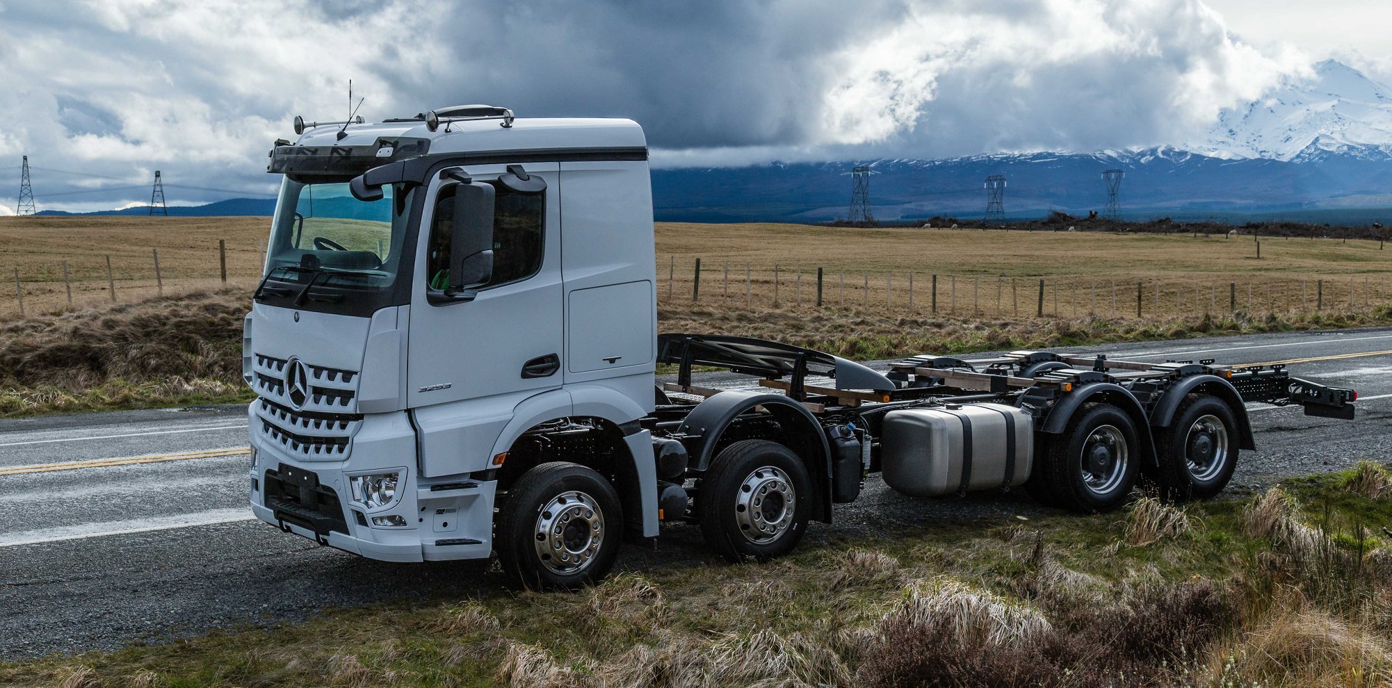 Landscape truck on a New Zealand road